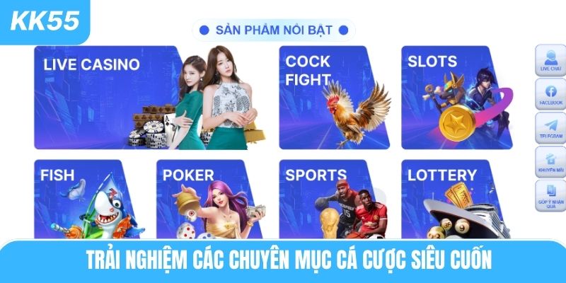 Trải nghiệm các chuyên mục cá cược siêu cuốn